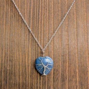 Blue Heart Pendant Necklace